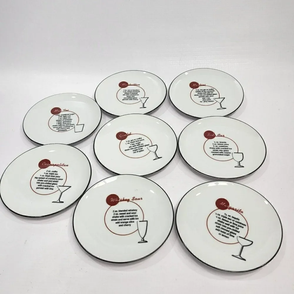 Set of 8 - Pottery Barn Retro Bar Cocktail Lingo Recipes‎ 4.25